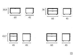 Modern nightstand grouping Layton - Schemes and sizes of available nightstands